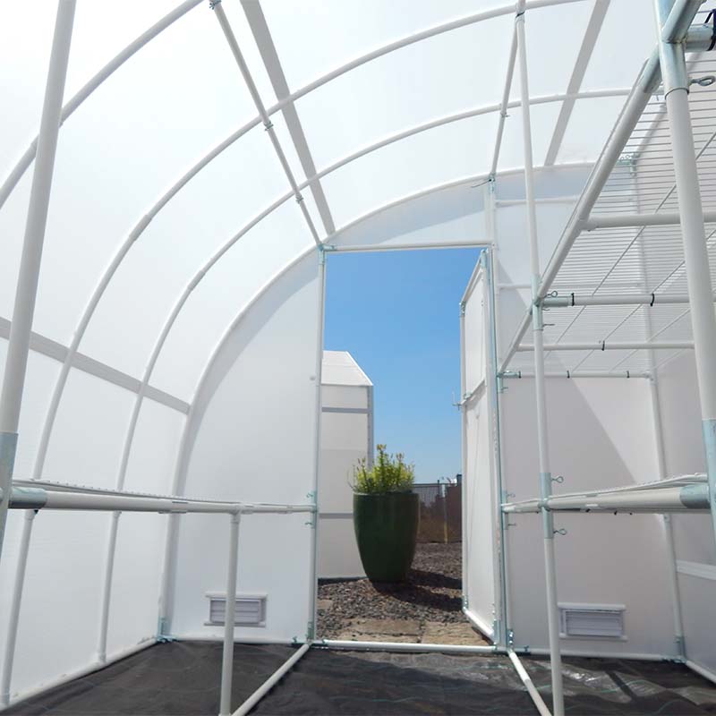 solexx 12ft harvester greenhouse inside view