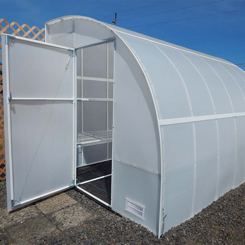 solexx 12ft harvester greenhouse front view