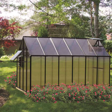 8x12 riverstone mont greenhouse side view outside