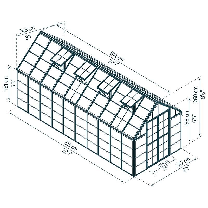 Palram - Canopia Snap & Grow 8' Greenhouse