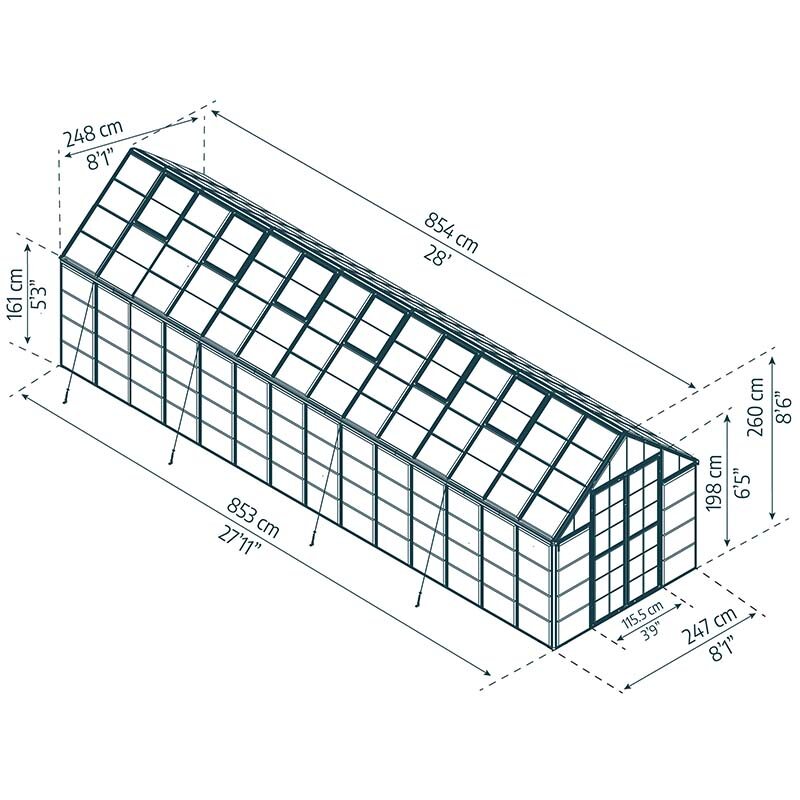 Palram - Canopia Snap & Grow 8' Greenhouse