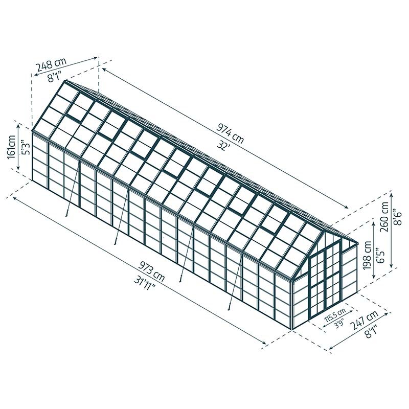 Palram - Canopia Snap & Grow 8' Greenhouse