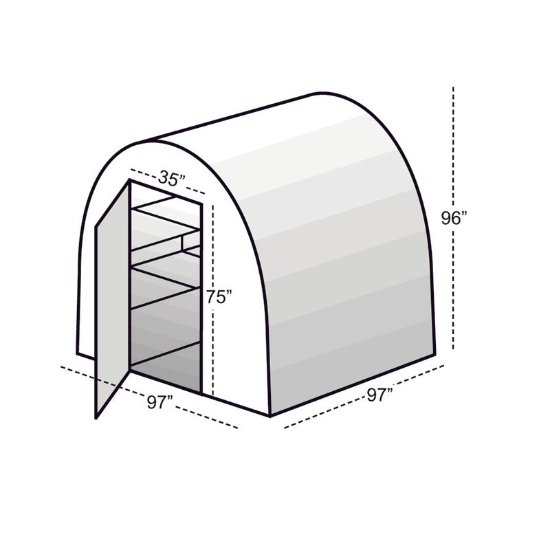 solexx 8ft gardener's oasis greenhouse dimensions